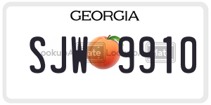 SJW9910  license plate in GA