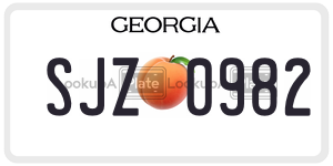 SJZ0982 license plate in Georgia