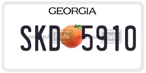 SKD5910  license plate in GA