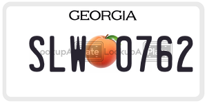 SLW0762  license plate in GA