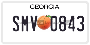 SMV0843  license plate in GA