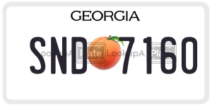 SND7160  license plate in GA