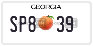 SP839  license plate in GA
