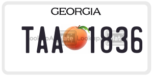 TAA1836 license plate in Georgia