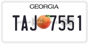 TAJ7551  license plate in GA