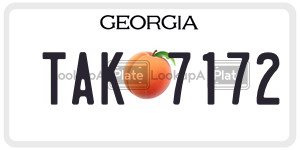 TAK7172  license plate in GA