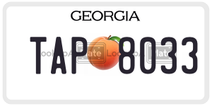 TAP8033 license plate in Georgia