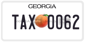 TAX0062 license plate in Georgia