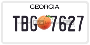 TBG7627  license plate in GA