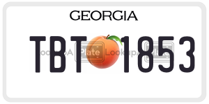 TBT1853  license plate in GA