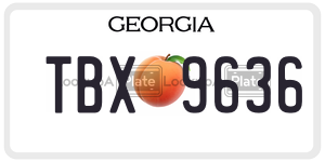 TBX9636 license plate in Georgia