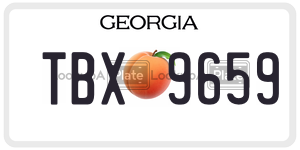 TBX9659  license plate in GA