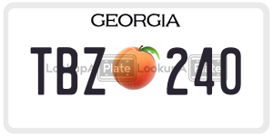 TBZ240 license plate in Georgia
