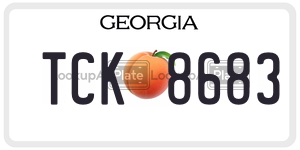 TCK8683  license plate in GA