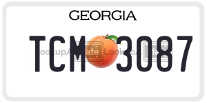 TCM3087  license plate in GA
