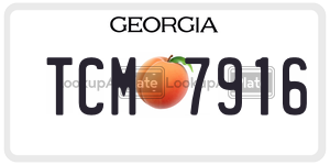 TCM7916  license plate in GA
