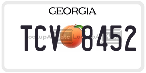 TCV8452 license plate in Georgia