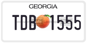TDB1555  license plate in GA