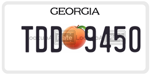 TDD9450  license plate in GA