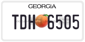 TDH6505 license plate in Georgia