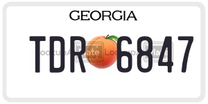 TDR6847 license plate in Georgia