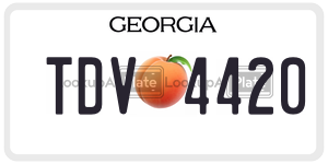 TDV4420  license plate in GA
