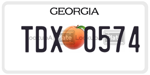TDX0574  license plate in GA