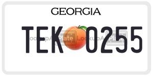 TEK0255 license plate in Georgia