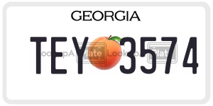 TEY3574  license plate in GA