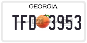 TFD3953  license plate in GA