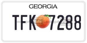 TFK7288 license plate in Georgia