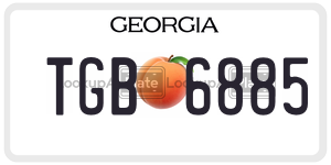 TGB6885 license plate in Georgia