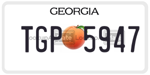 TGP5947 license plate in Georgia