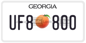 UF8800 license plate in Georgia