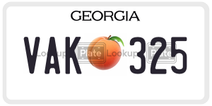 VAK325 license plate in Georgia
