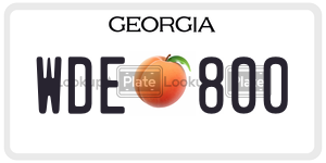 WDE800  license plate in GA