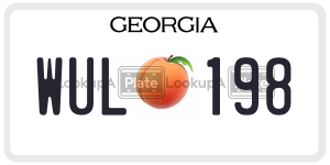WUL198  license plate in GA