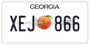 XEJ866  license plate in GA