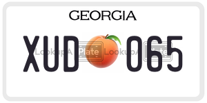 XUD065  license plate in GA