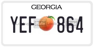 YEF864  license plate in GA
