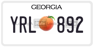 YRL892 license plate in Georgia