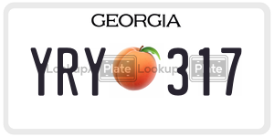 YRY317  license plate in GA