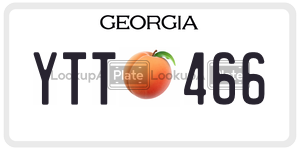 YTT466 license plate in Georgia