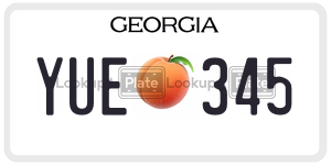YUE345  license plate in GA