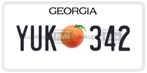 YUK342  license plate in GA