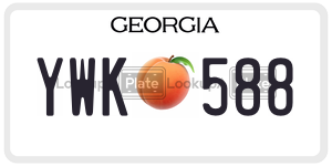 YWK588  license plate in GA