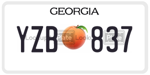 YZB837  license plate in GA