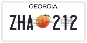 ZHA212  license plate in GA
