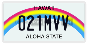 021MVV  license plate in HI