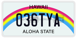 036TYA  license plate in HI